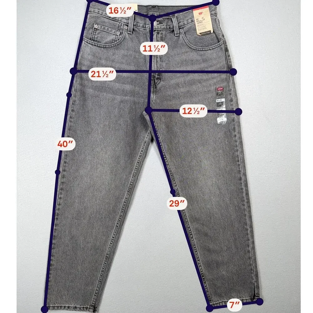 Levi's Mens 550 92 Relaxed-Fit Jean, Gray Worn In 32x30 $80
